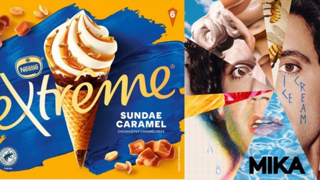 Mika et Nestlé pour le lancement d'un parfum de glace