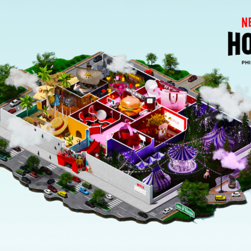 Vu aérienne imaginaire d'une Netflix house